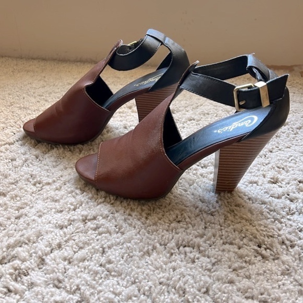Candie’s Two Toned Open Toe Booties